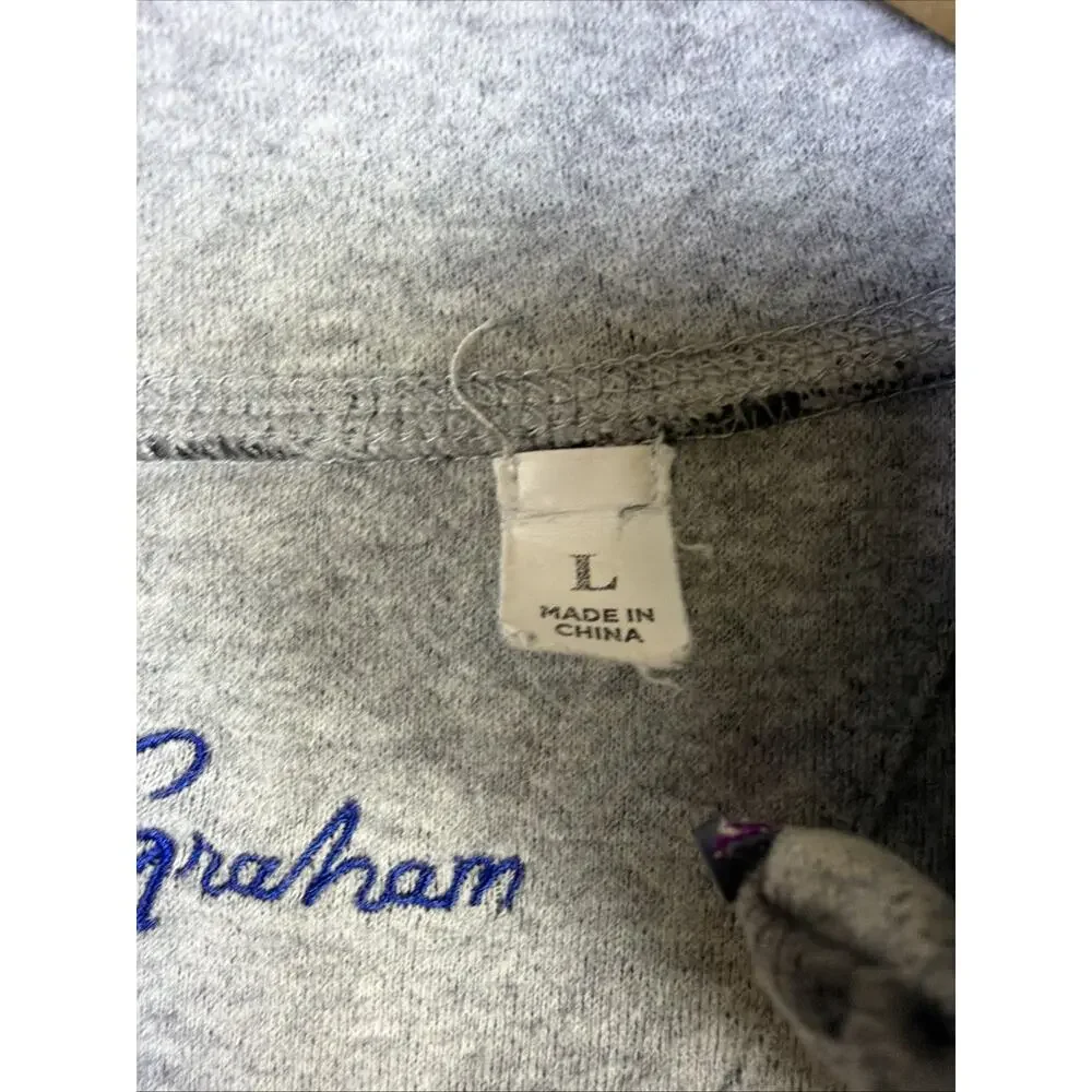 Robert Graham Men quarter 1/4 Zip Gray Sweater large quiet luxury outdoor preppy